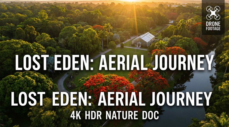 网红主播稀有植物视频-航拍植物园全景视频