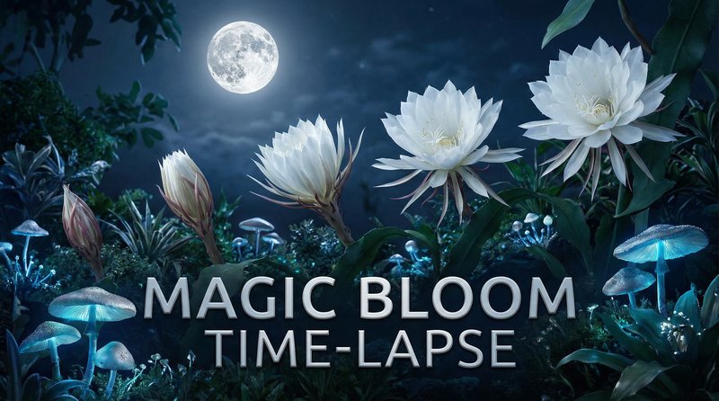 网红主播获奖视频-夜间开花延时视频